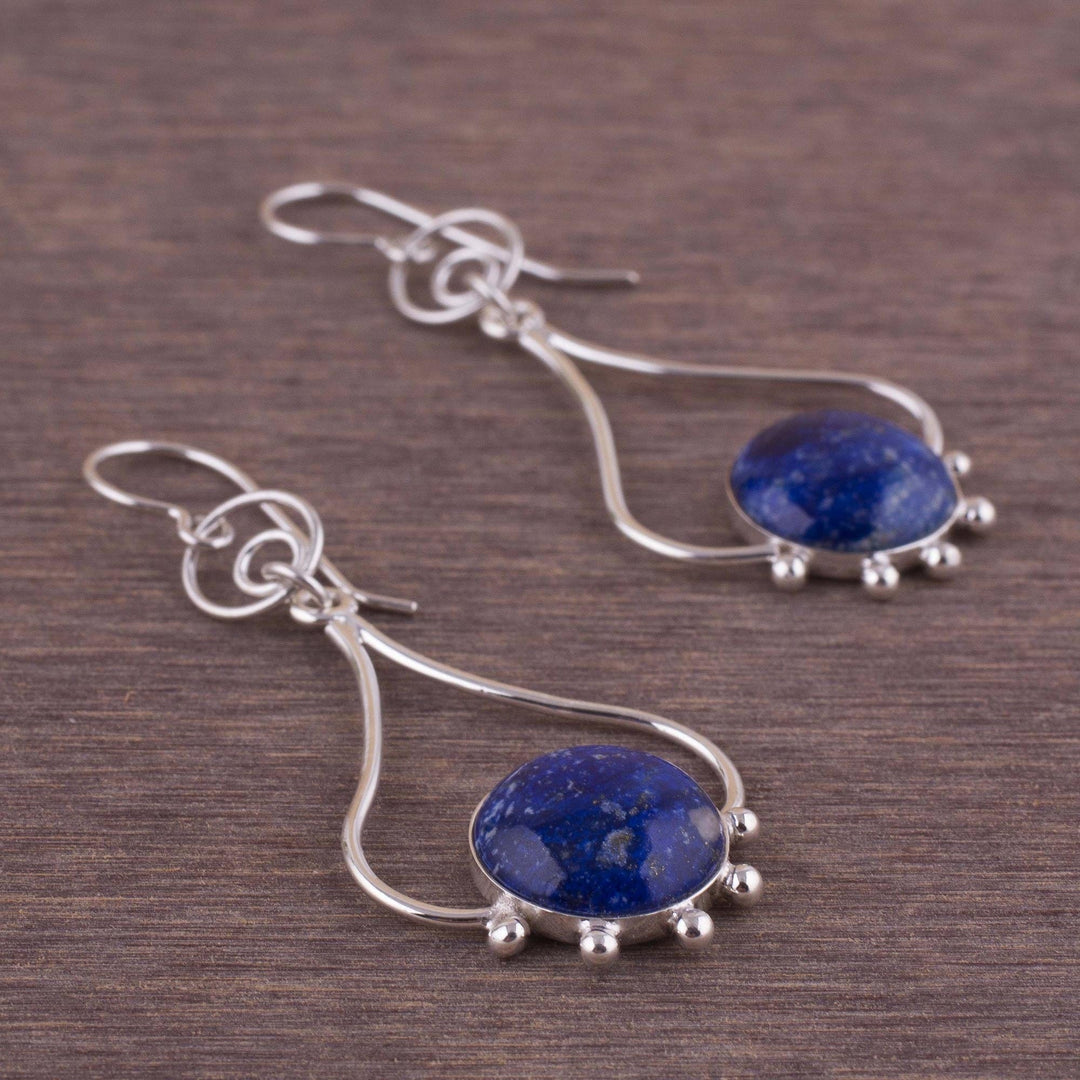 Lapis Lazuli and Silver Earrings - Andean Moon