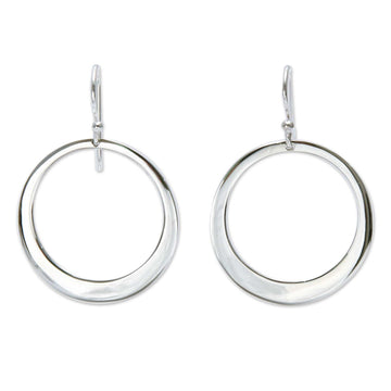 Sterling Silver Dangle Earrings - Perfect Moon