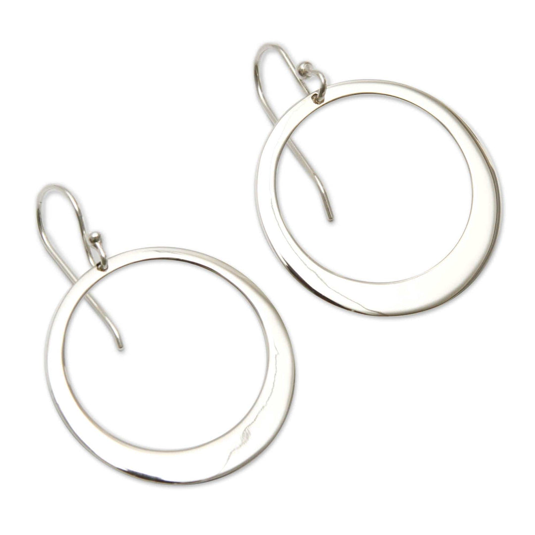 Sterling Silver Dangle Earrings - Perfect Moon