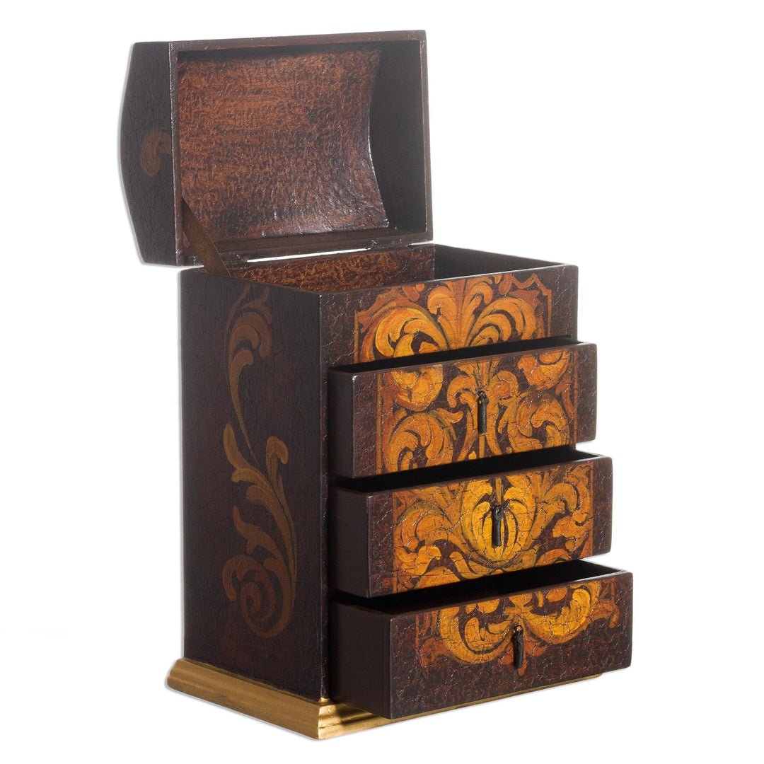 Crackled Finish Wood Jewelry Box - Love Blossom – GlobeIn
