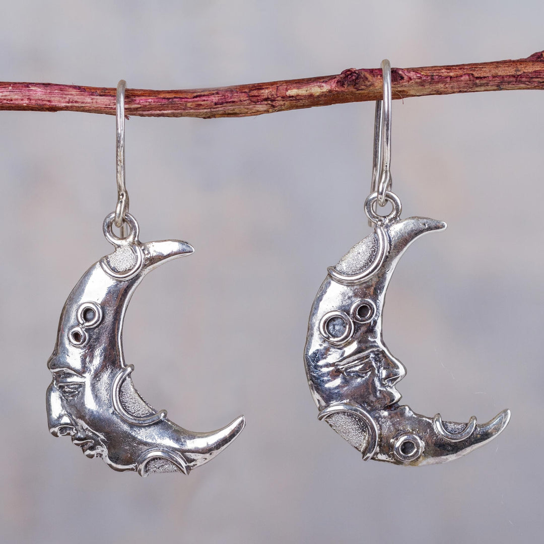 950 Silver Earrings - Waxing and Waning Moon