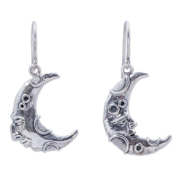 950 Silver Earrings - Waxing and Waning Moon