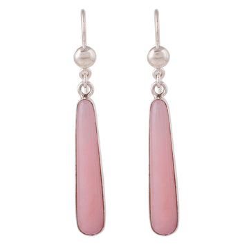 Sterling Silver Earrings with Natural Pink Opal - Beacons of Light