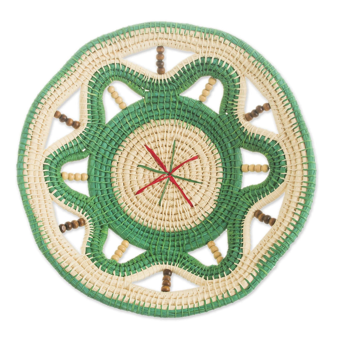 Chambira Tree Fiber Decorative Basket - Magical Weave in Viridian