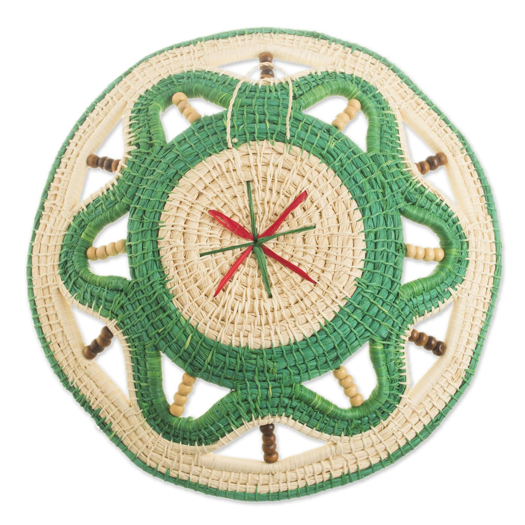 Chambira Tree Fiber Decorative Basket - Magical Weave in Viridian