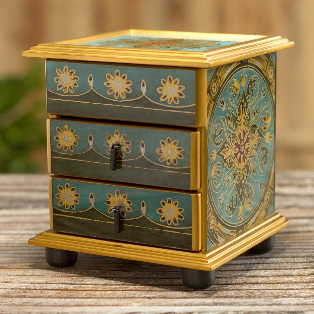 Vintage Floral in Turquoise