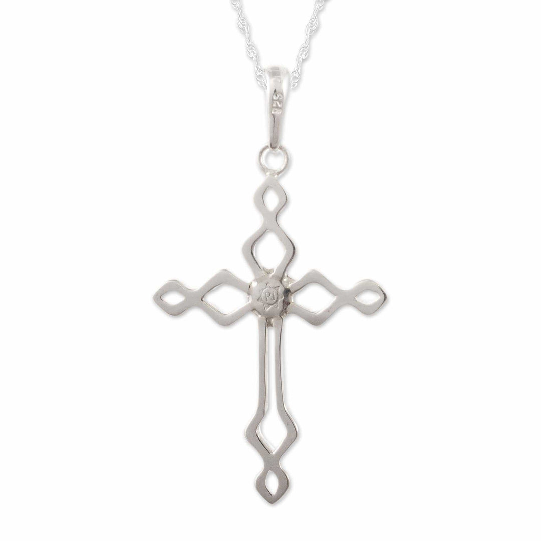 Sterling Silver and Opal Cross Necklace - Faith and Devotion