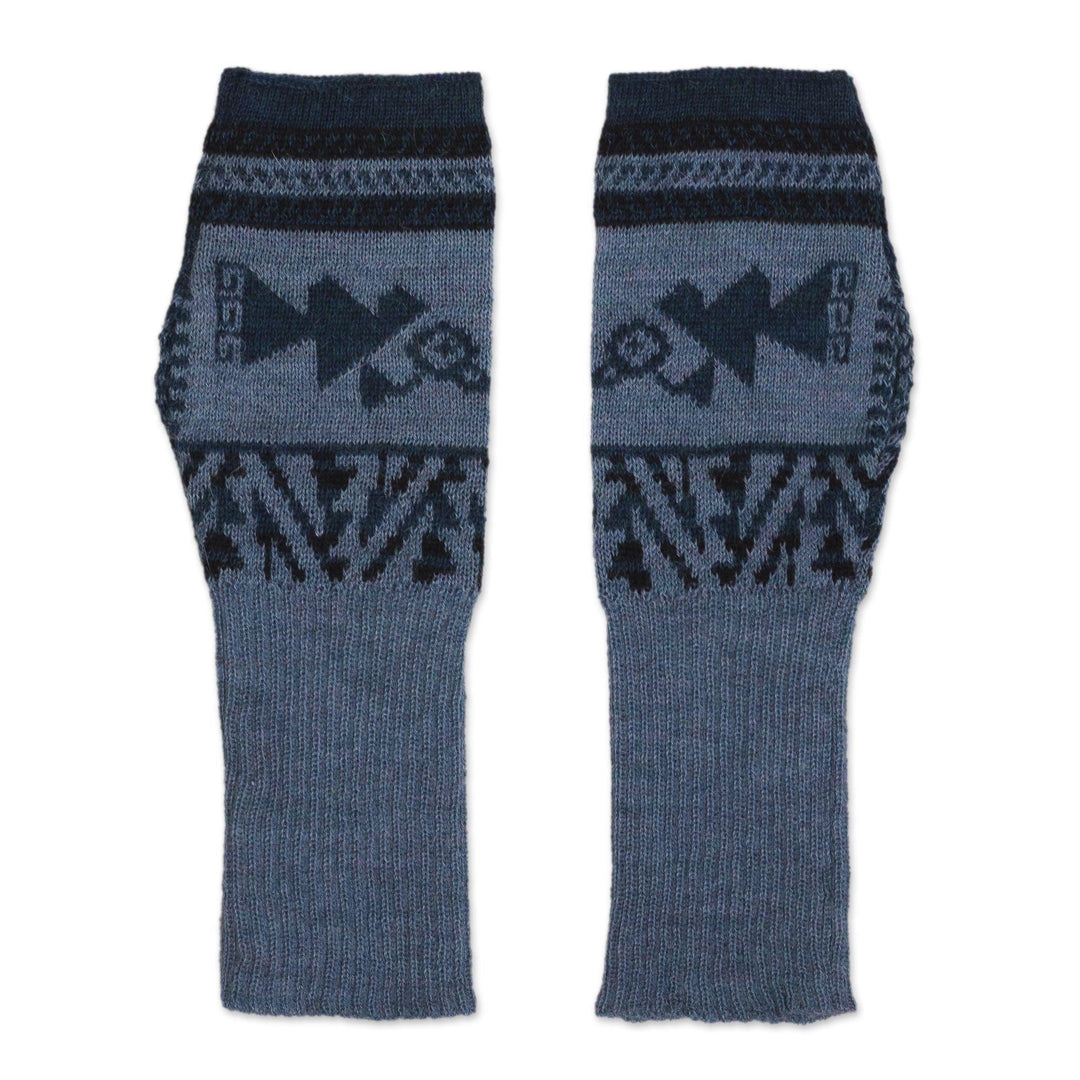 Baby Alpaca Fingerless Mitts - Chancay Bird