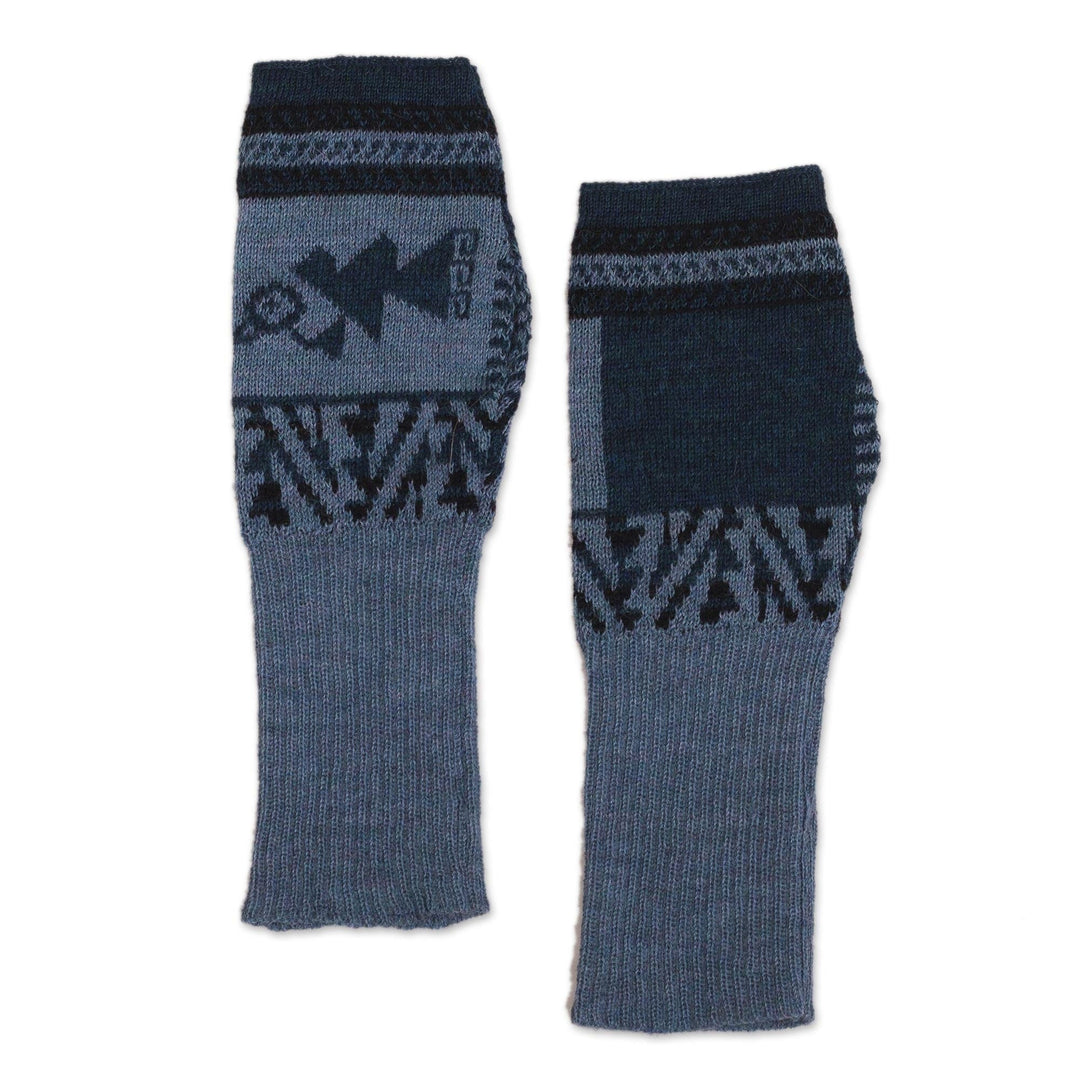 Baby Alpaca Fingerless Mitts - Chancay Bird