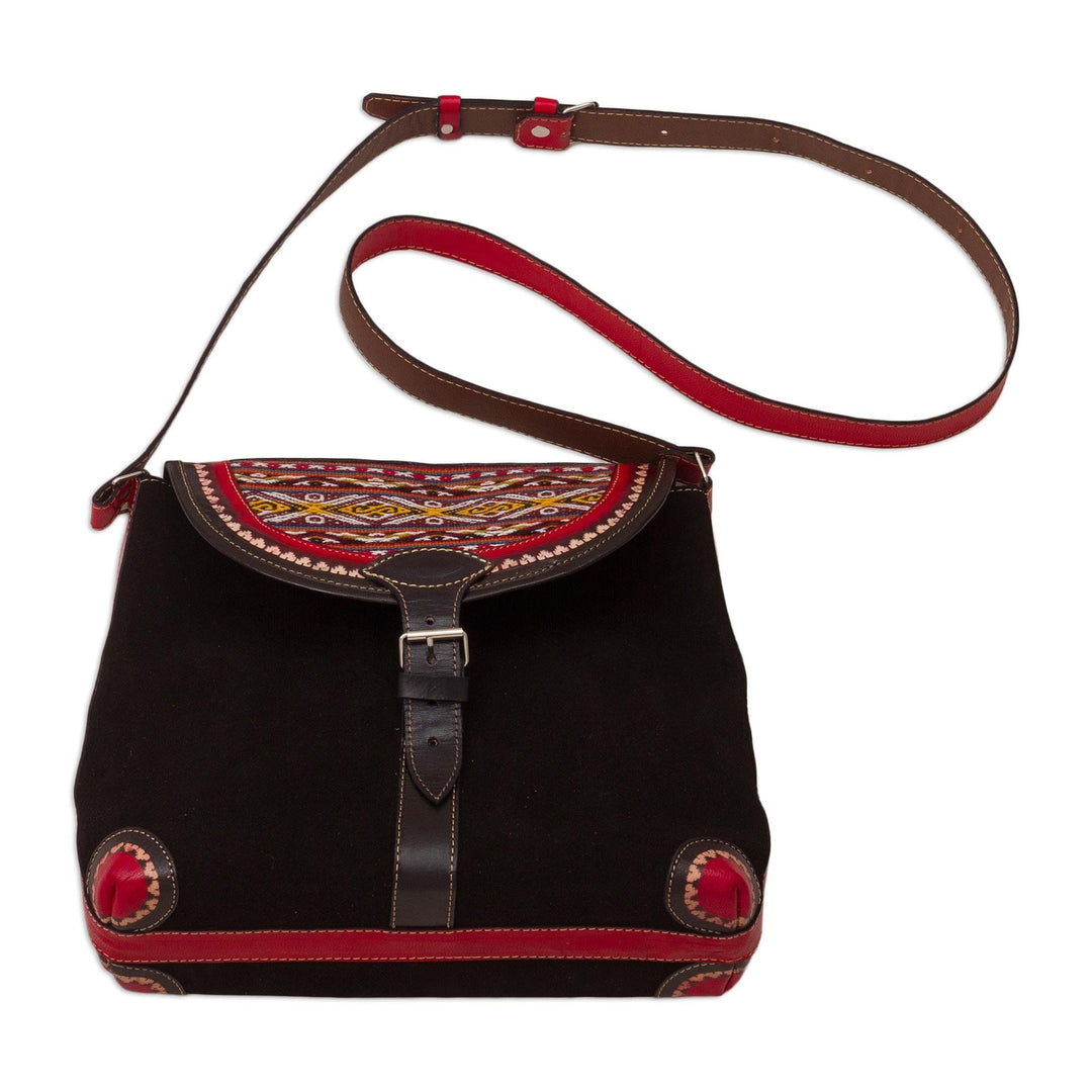 Suede and Wool Shoulder Bag - Sacred Valley