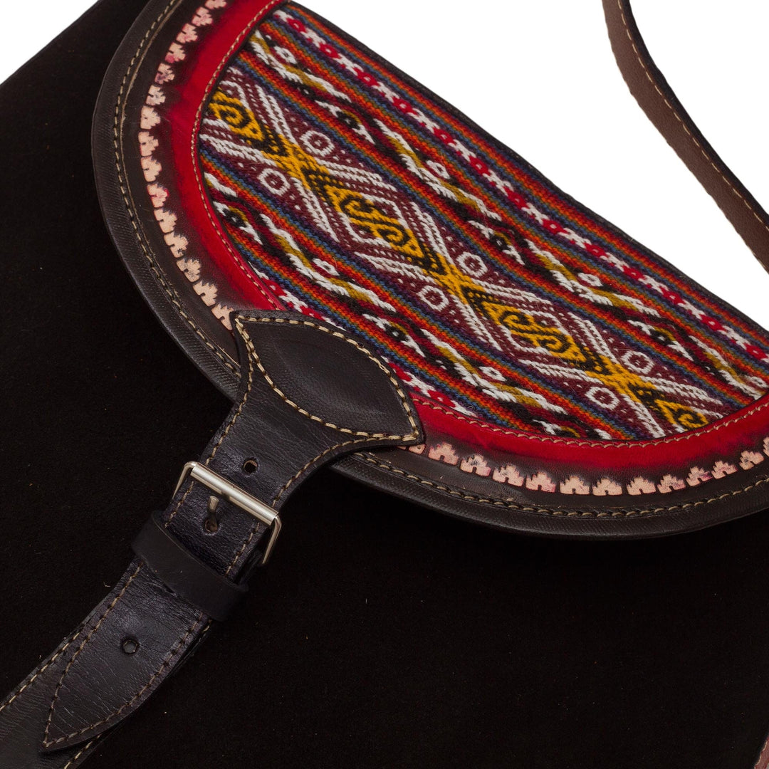 Suede and Wool Shoulder Bag - Sacred Valley