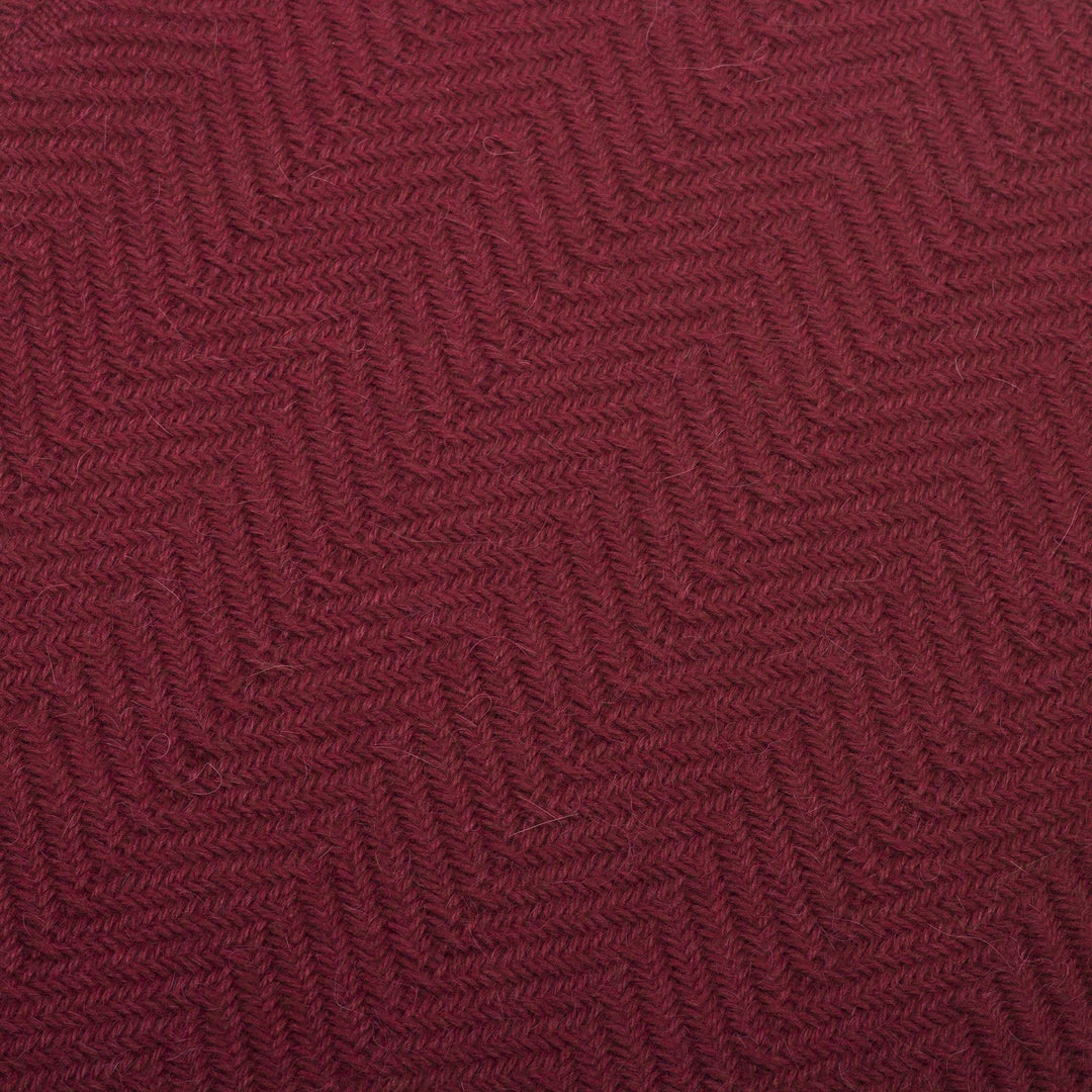 Chevron Pattern Wine Red Throw Blanket - Boomerang in Burgundy