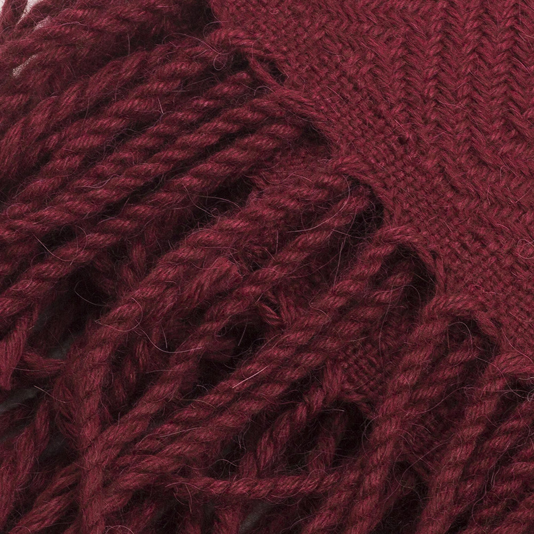 Chevron Pattern Wine Red Throw Blanket - Boomerang in Burgundy