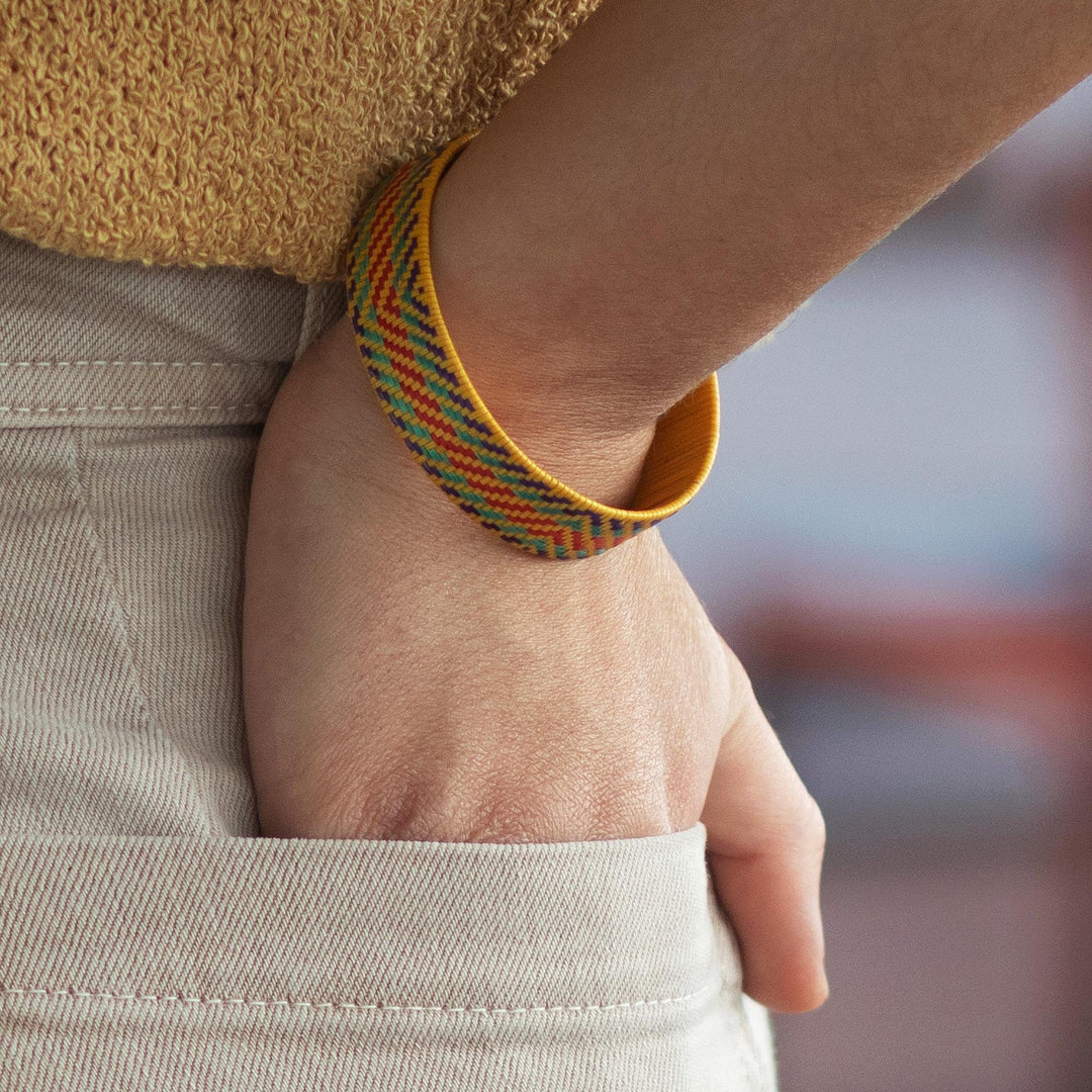 Natural Fiber Cuff Bracelet - Joyful Sun Dance
