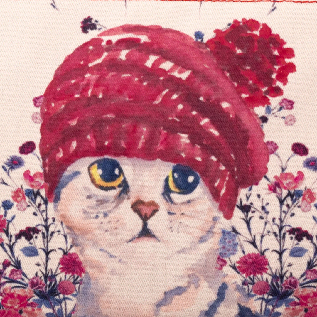 Wristlet with Zipper and Adorable Kitten Print - Adorable Purr