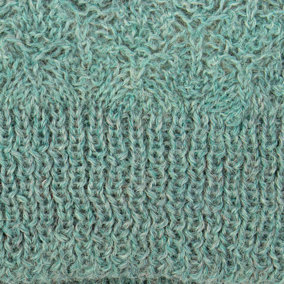 Turquoise 100% Alpaca Hat Knit in Peru - Turquoise Creativity
