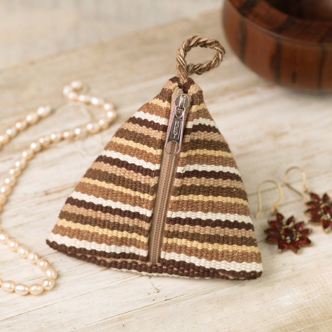 Small Triangular Zipper Pouch/Coin Purse - Northern Horizon