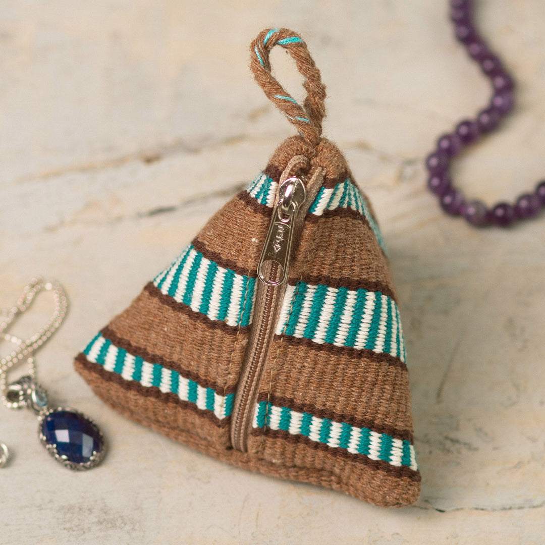 Small Triangular Zipper Pouch/Coin Purse - Desert Rain
