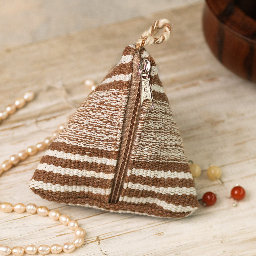 Small Triangular Zipper Pouch/Coin Purse - Desert Mystery