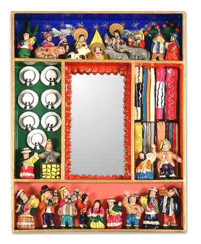 Retablo-Style Folk Art Mirror - Chapel of Bethlehem