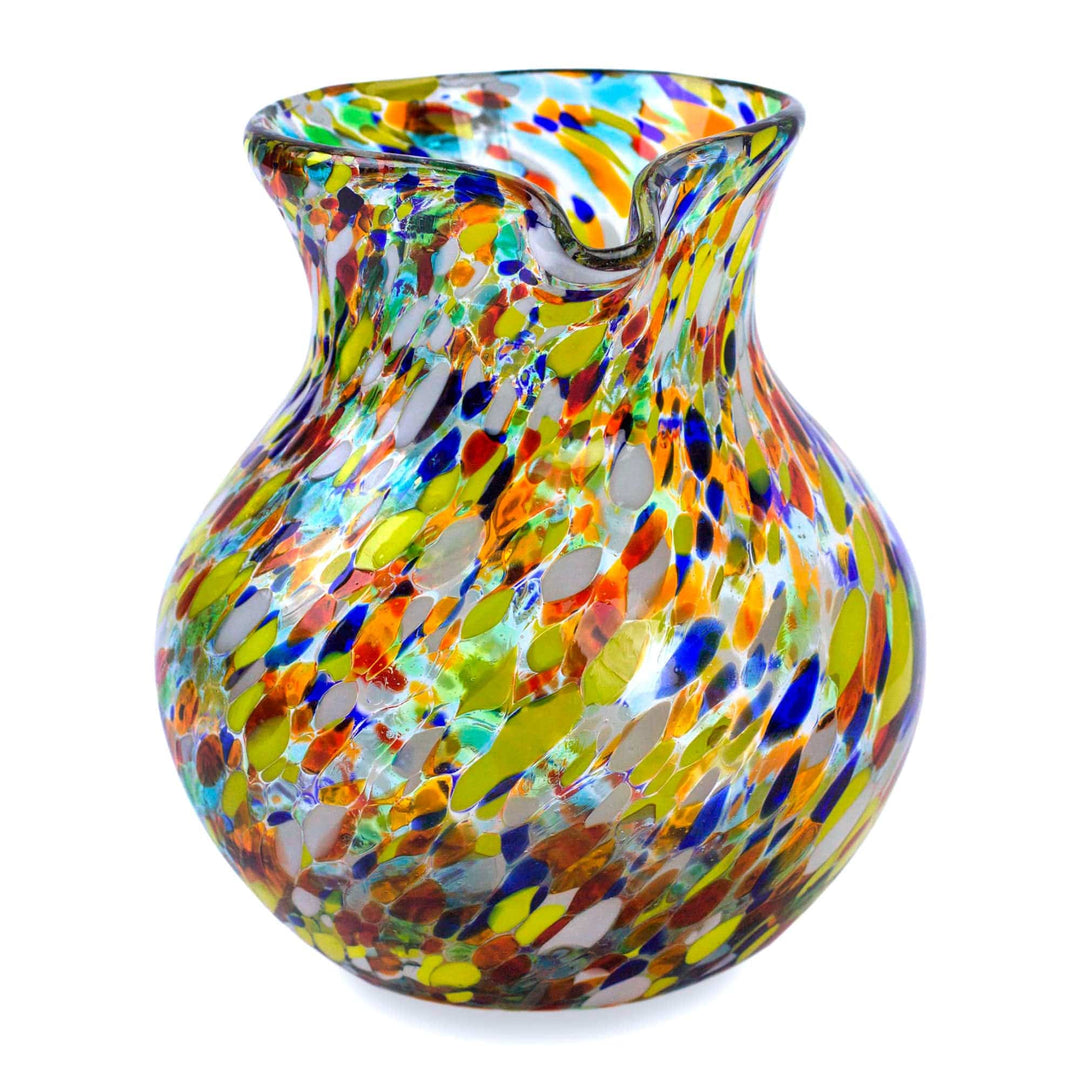 Handblown Recycled Glass Pitcher - Confetti