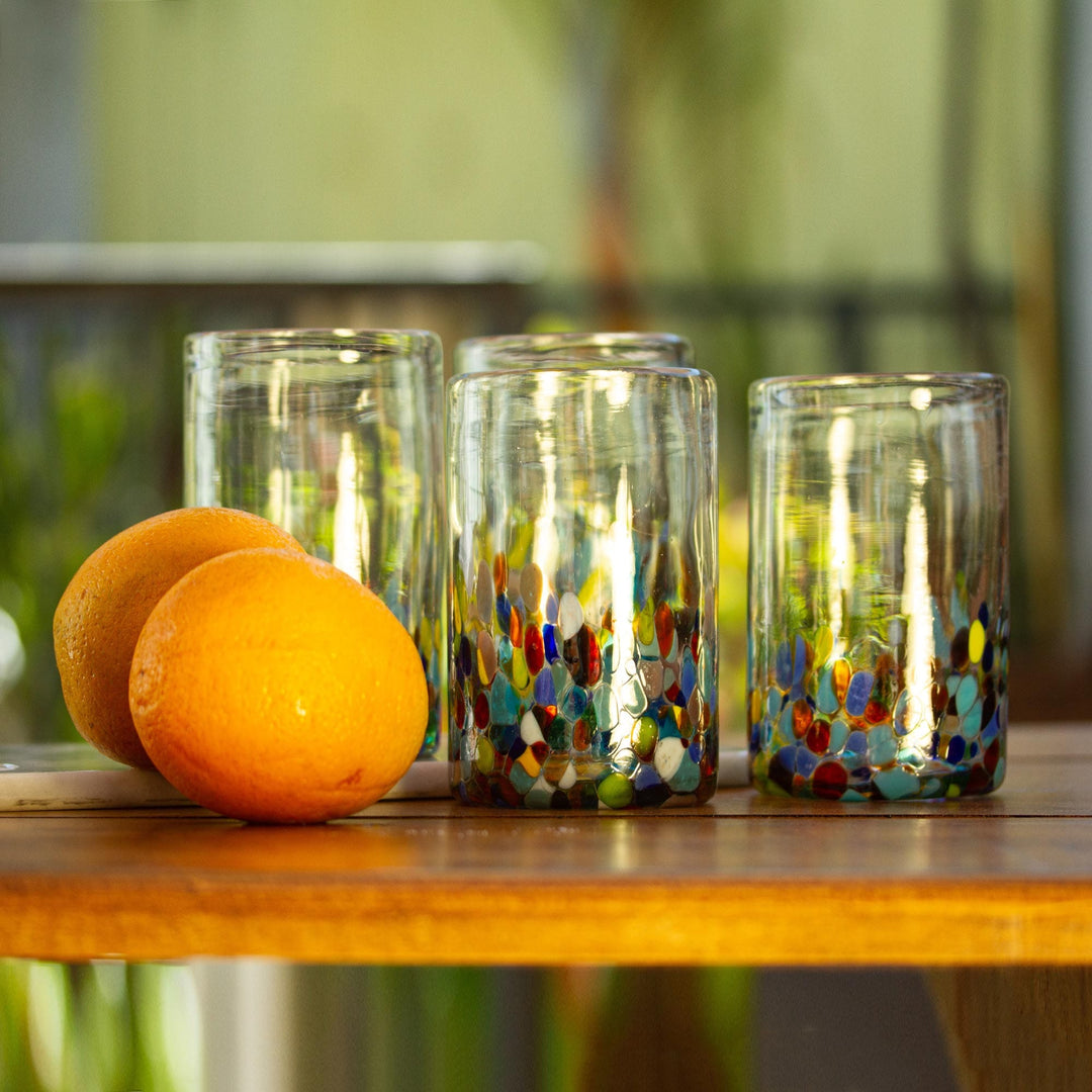 Recycled Glass Carafe and Glass Tumbler Set