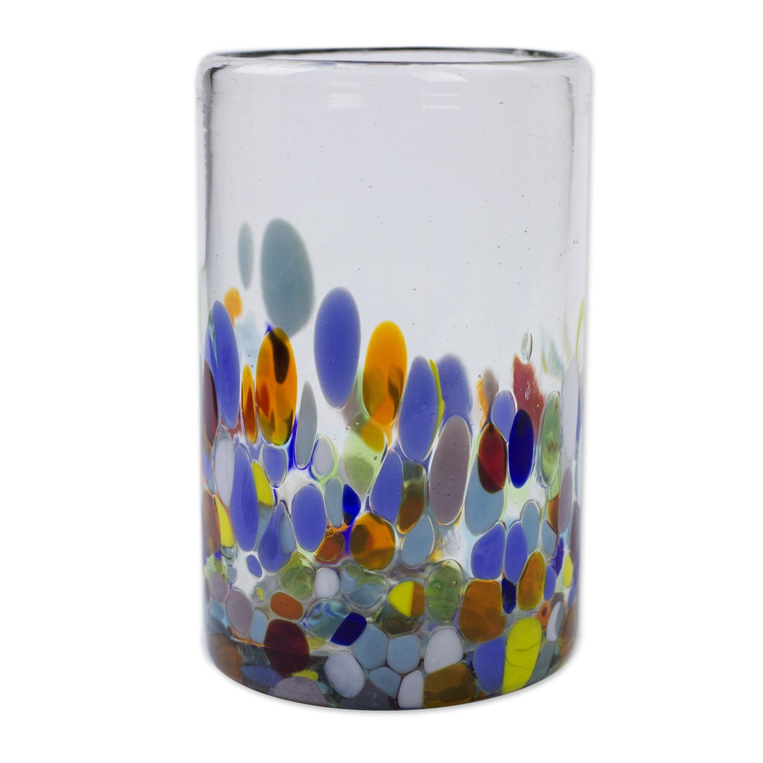 Handblown Recycled Glass Tumbler - Set of 6 - Confetti Festival