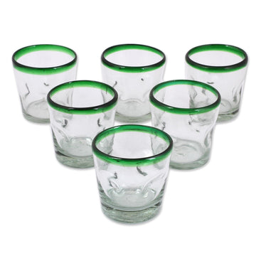 Handblown Recycled Glass Tumblers - Set of 6 - Lime Freeze