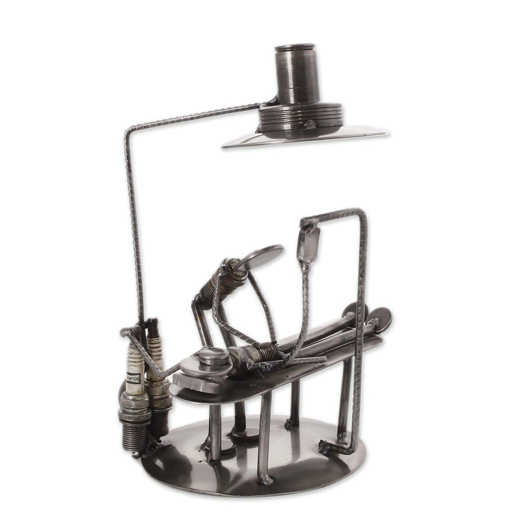 Recycled Metal Sculpture - Rustic Anesthesiologist