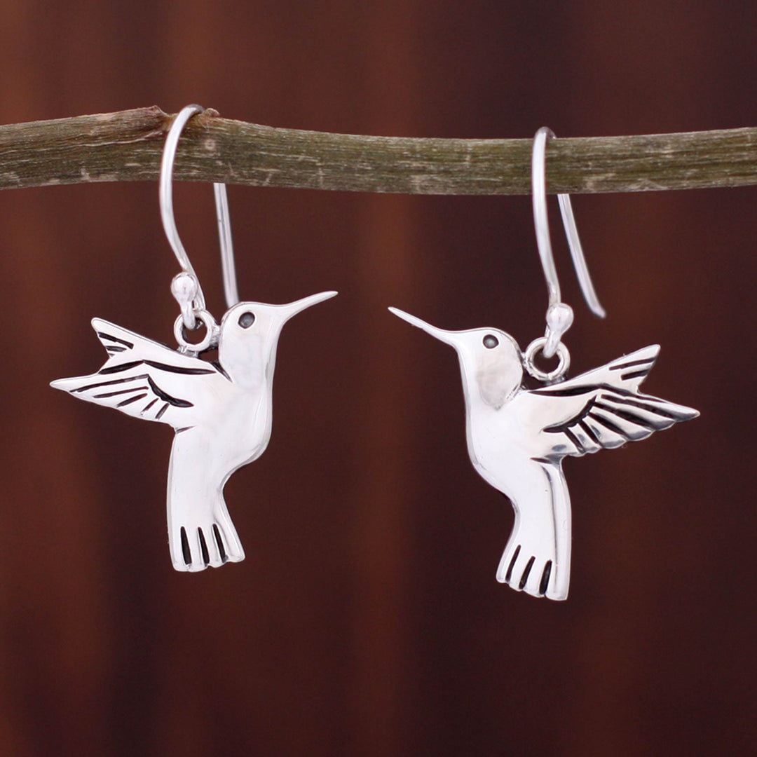 Fine Silver Bird Earrings