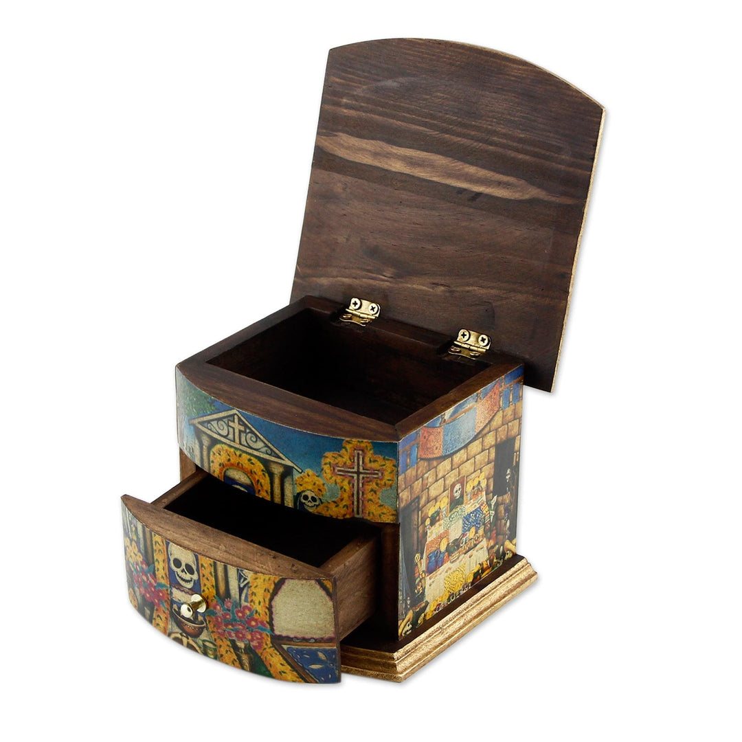 Decoupage Wood Jewelry Box - Celebrating Day of the Dead
