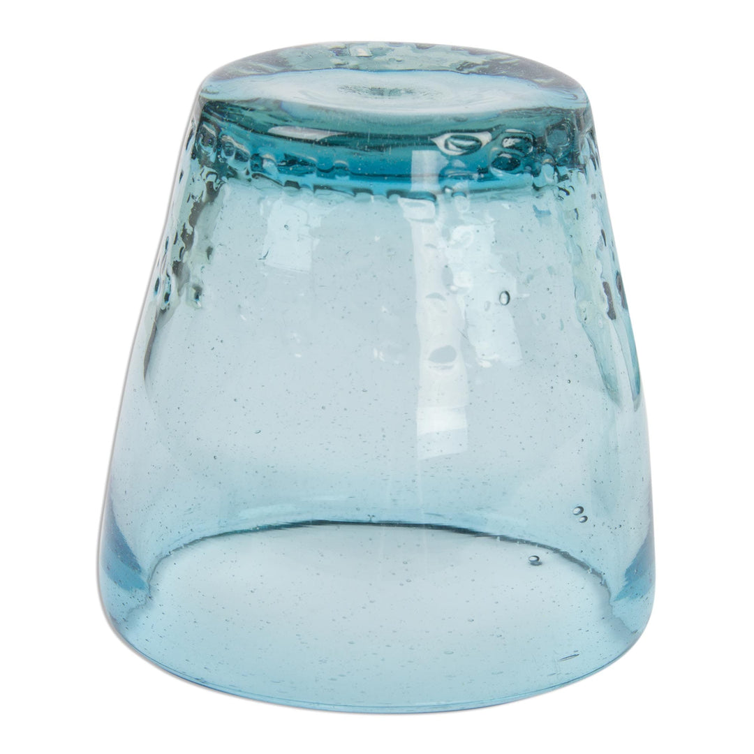 Handcrafted Blown Glass Juice Glasses (set of 6) - Delicious Blue