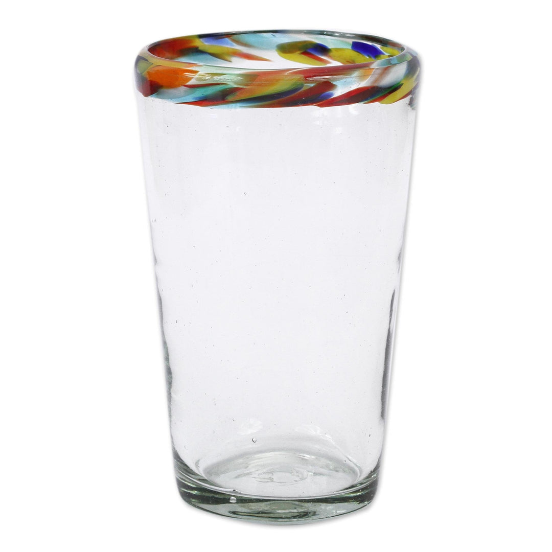 Colorful Handcrafted Blown Glass Tumblers (Set of 6) - Confetti Path