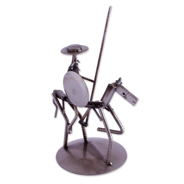 Recycled Metal Sculpture - Eco Friendly Quixote