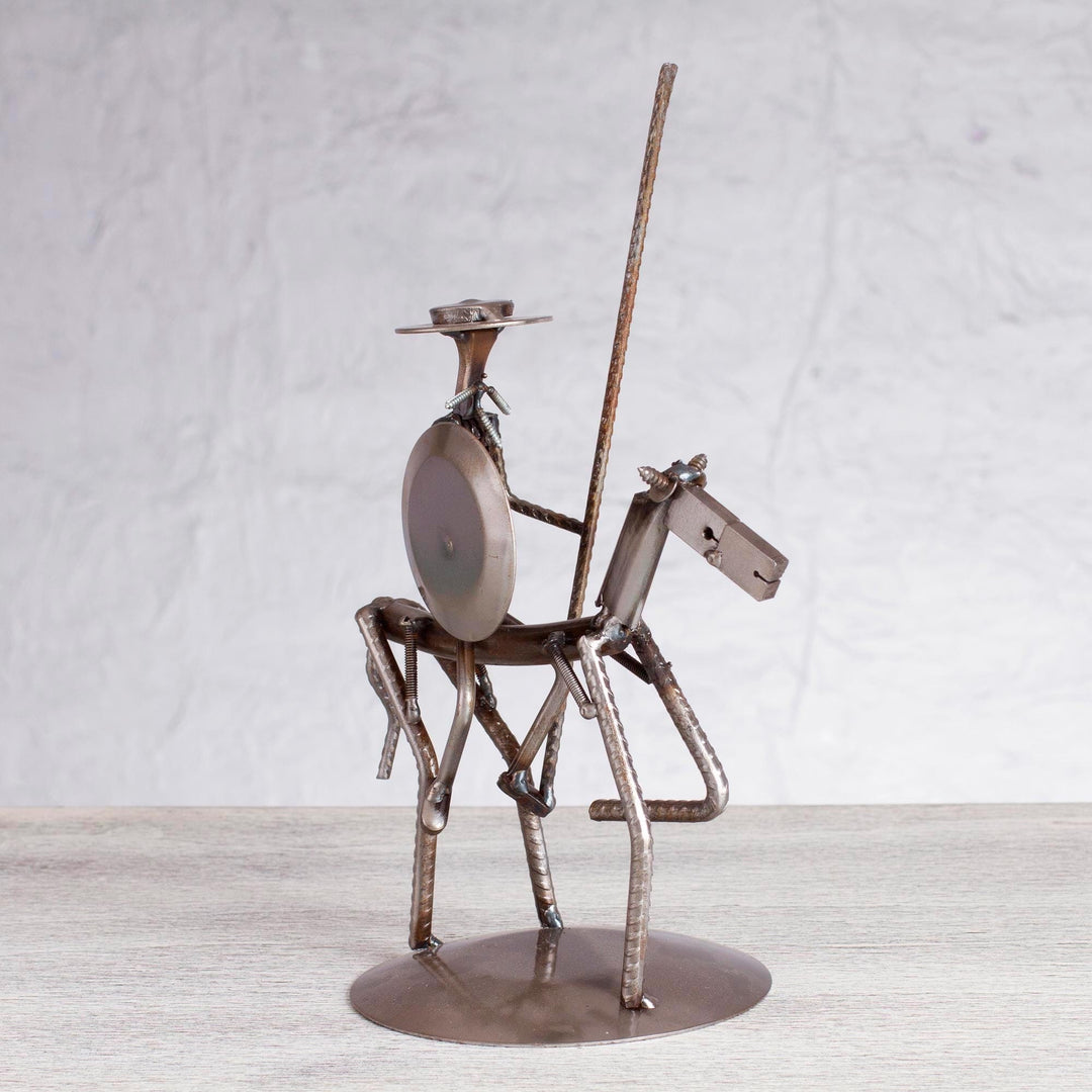 Recycled Metal Sculpture - Eco Friendly Quixote