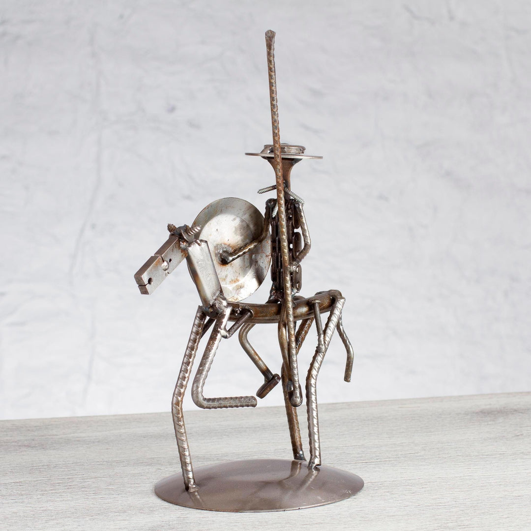 Recycled Metal Sculpture - Eco Friendly Quixote