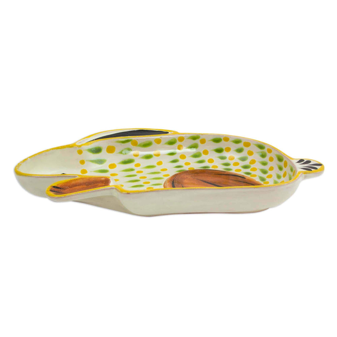 Rabbit Theme Handcrafted Majolica Ceramic Canape Dish - Rabbit in the Moon