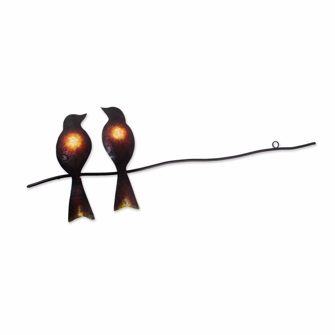 Steel Wall Sculpture - Sparrows in Love