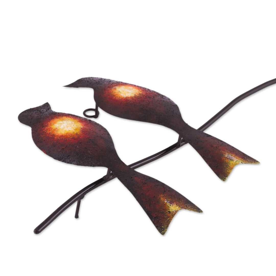 Steel Wall Sculpture - Sparrows in Love