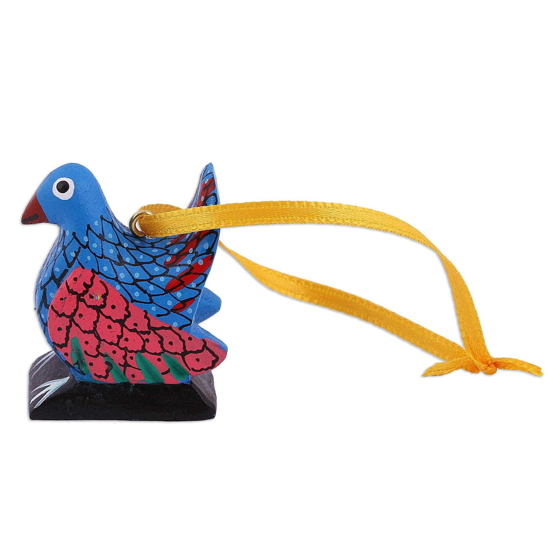 Wood Alebrije Chicken Ornaments (Set of 5) from Mexico - Sweet Chickens
