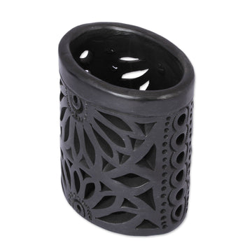 Oaxaca Barro Negro Ceramic Oval Pencil Holder - Oaxacan Ellipse