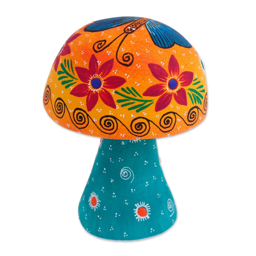 Copal Wood Alebrije Figurine - Springtime Mushroom