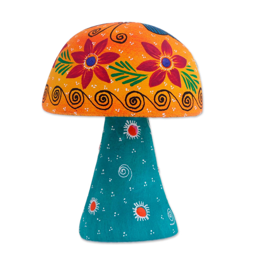 Copal Wood Alebrije Figurine - Springtime Mushroom