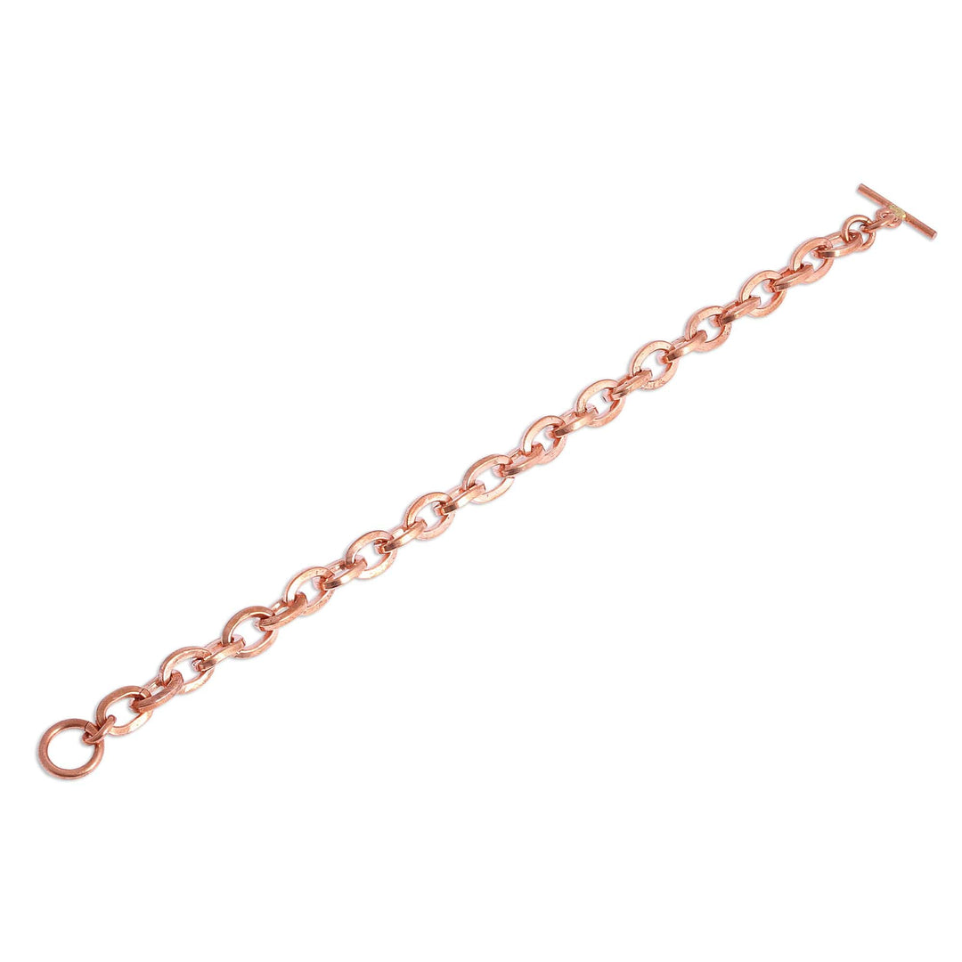 Handcrafted Copper Cable Chain Bracelet - Bright Attachment