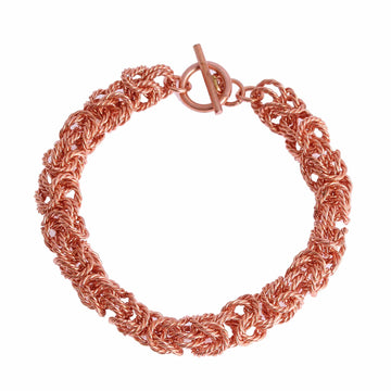 Handcrafted Copper Rope Motif Chain Bracelet - Bright Twist