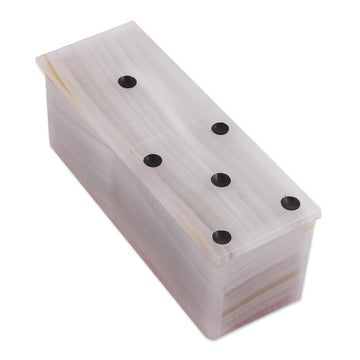 Ivory Onyx Domino Set from Mexico (6 Inch) - Relaxing Game
