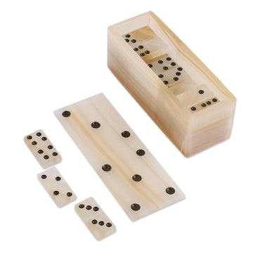 Beige Onyx Domino Set from Mexico - Never Lose