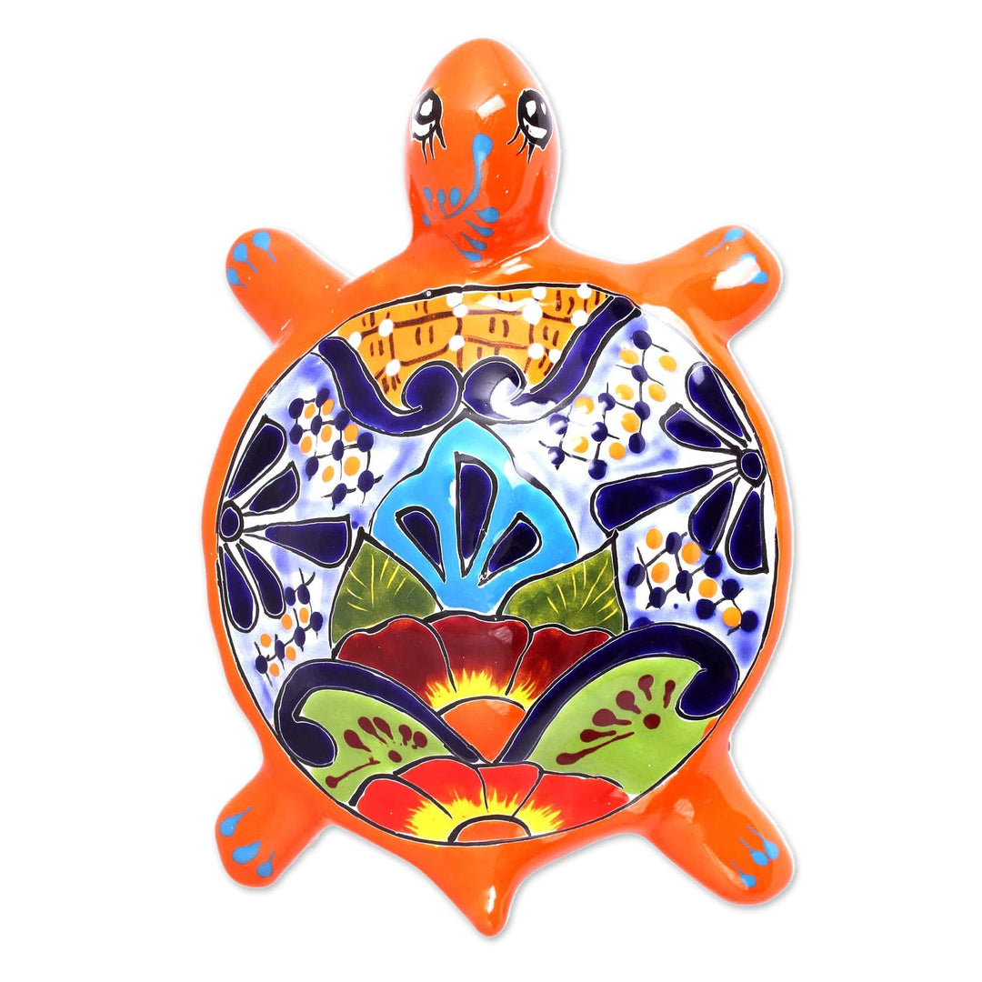 Ceramic Wall Sculpture - Round Turtle