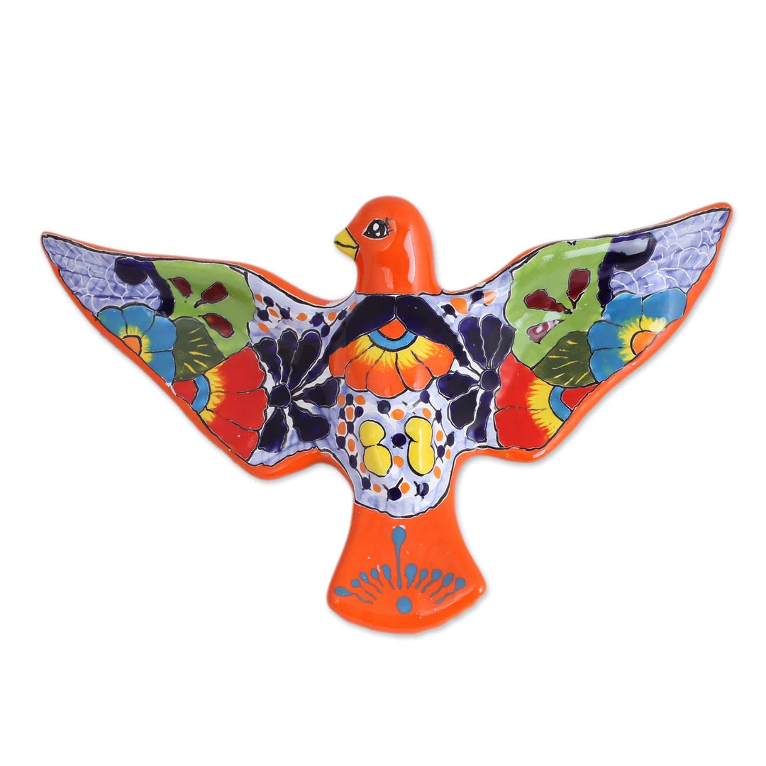 Ceramic Wall Sculpture - Colorful Dove