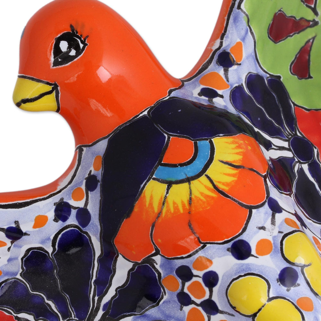 Ceramic Wall Sculpture - Colorful Dove
